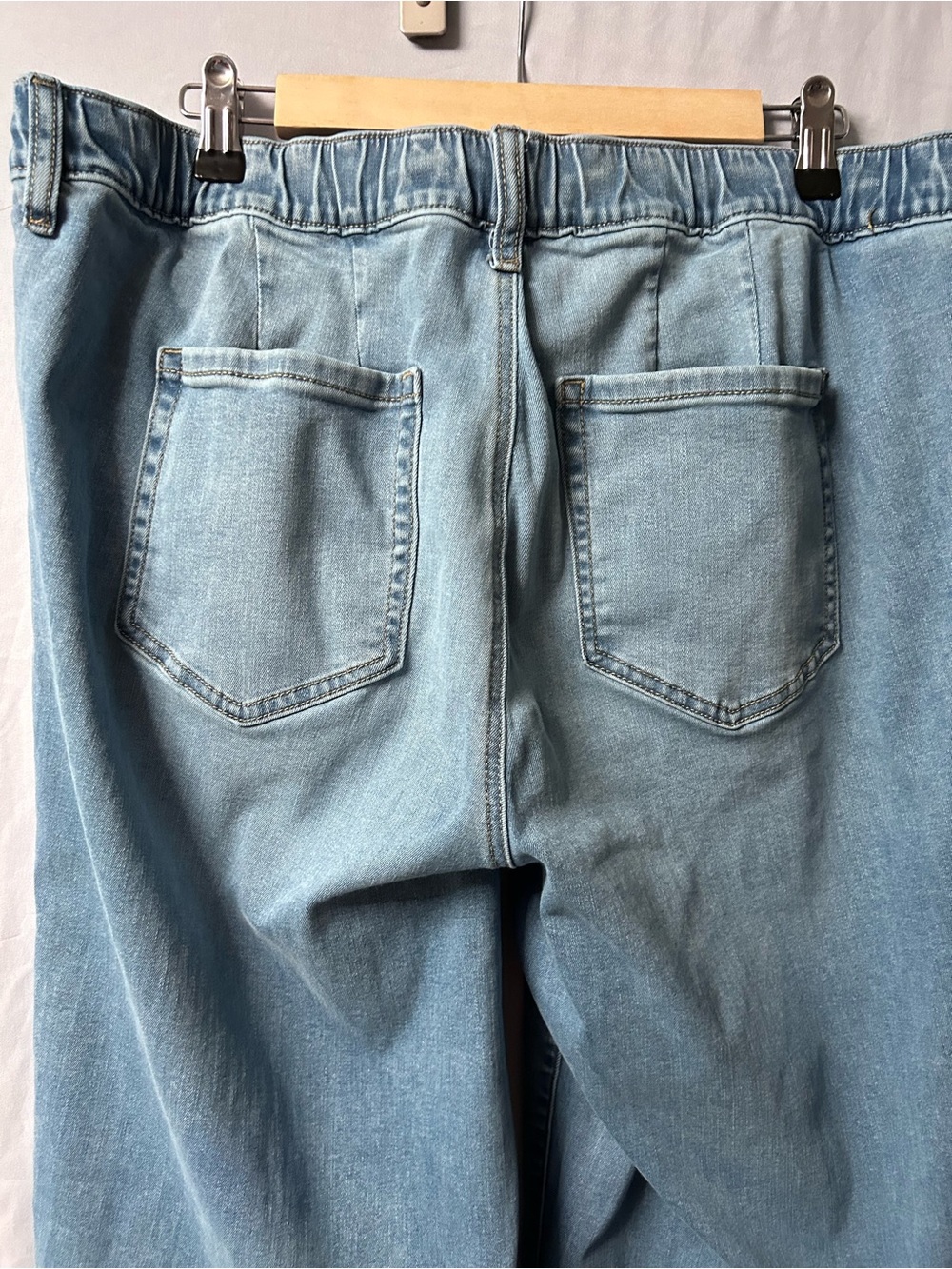 torrid Light Blue Straight-Leg Denim Pants with Drawstring - Picture 2 of 9